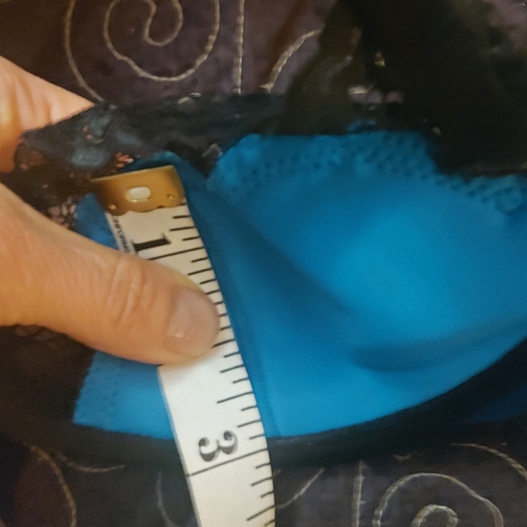 Dita Von Teese teal satin demi cup underwire bra - Picture 7 of 8